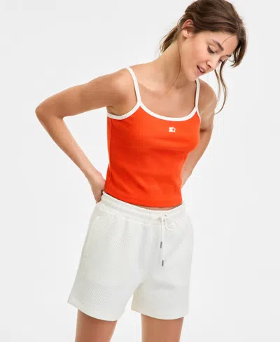 Starter Women's Ringer Contrast-strap Square-neck Tank Top