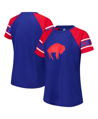 Starter Women's Royal Buffalo Bills 1st Rounder Color Block Raglan Top In Blue