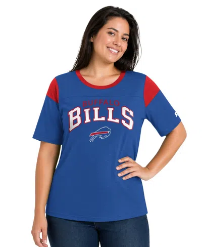 Starter Women's Royal Buffalo Bills Plus Size Linebacker Slub T-shirt In Blue