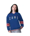 Starter Women's Royal Chicago Cubs Wild Card Oversized Pullover Sweatshirt In Royal