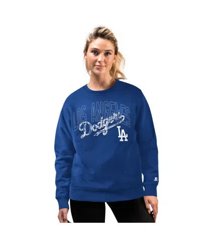 Starter Women's Royal Los Angeles Dodgers Lace Classic Sweatshirt In Blue