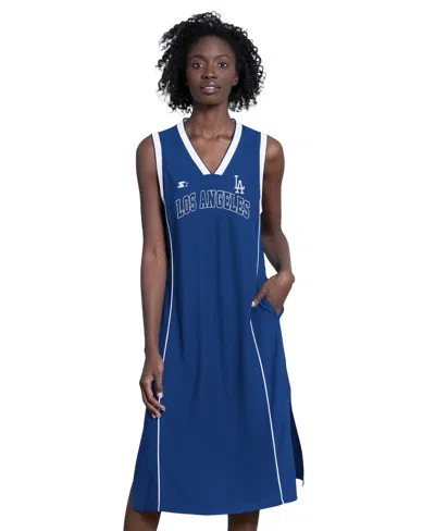 Starter Women's Royal Los Angeles Dodgers Line Up Sneaker Maxi Dress In Blue