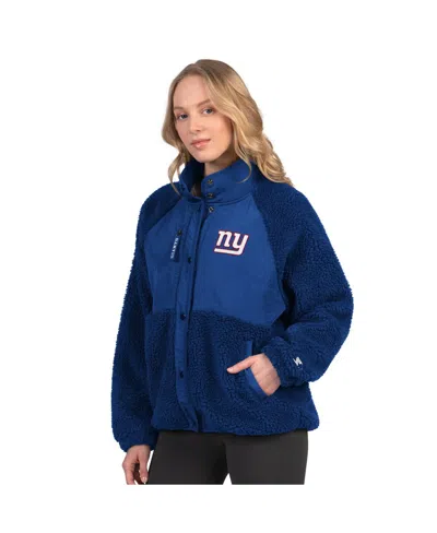 Starter Women's Royal New York Giants On The Ball Sherpa Jacket In Blue