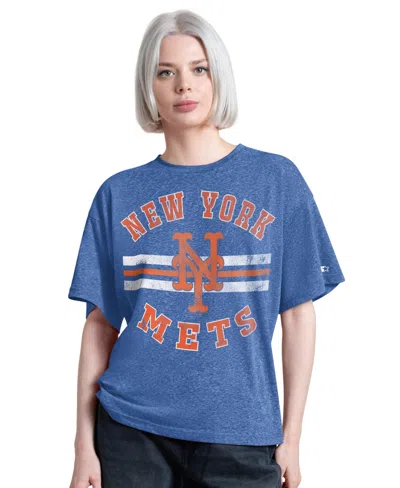 Starter Women's Royal New York Mets Jump Shot Boyfriend Tri-blend T-shirt In Blue