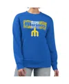 Starter Women's Royal Seattle Mariners Team Color Shading Fleece Pullover Sweatshirt In Blue