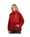 Starter Women's Scarlet San Francisco 49ers On The Ball Sherpa Jacket In Red