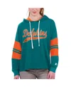 Starter Women's  Aqua Miami Dolphins Bump And Run Long Sleeve Hoodie T-shirt In Aqua
