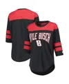 Starter Women's  Black Kyle Busch Full Back Block 3/4-sleeve Tri-blend Top In Black