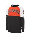 Starter Women's  Black, Orange San Francisco Giants Baseline Raglan Pullover Sweatshirt In Black,orange