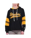 Starter Women's  Black Pittsburgh Steelers Bump And Run Long Sleeve Hoodie T-shirt In Black