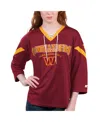 Starter Women's  Burgundy Washington Commanders Rally Lace-up 3/4 Sleeve T-shirt In Burgundy