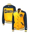 Starter Gold Milwaukee Brewers The Legend Full-snap Jacket In Gold