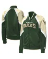 Starter Women's  Hunter Green Milwaukee Bucks Slam Dunk Raglan Full-zip Track Jacket In Hunter Green