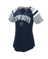 Starter Women's  Navy Dallas Cowboys Game On Notch Neck Raglan T-shirt In Navy Gray
