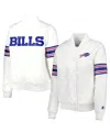 Starter Women's  White Buffalo Bills Line Up Satin Full-snap Varsity Jacket In White
