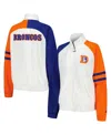Starter Women's  White Denver Broncos Curve Ball Raglan Full-zip Track Jacket In White