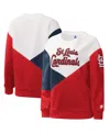 Starter Women's  White, Red St. Louis Cardinals Shutout Pullover Sweatshirt In Multi