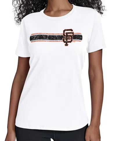 Starter Women's  White San Francisco Giants Team Stripe T-shirt
