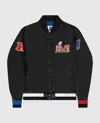 Starter Women's Super Bowl Lvi Varsity Satin Full-snap Jacket In Black In Black