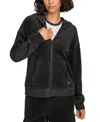 Starter Women's Tech Cord Zip-front Drop-shoulder Hoodie In Black