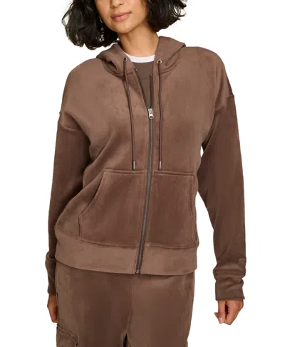 Starter Women's Tech Cord Zip-front Drop-shoulder Hoodie In Bracken
