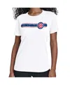Starter Women's White Chicago Cubs Team Stripe T-shirt In White