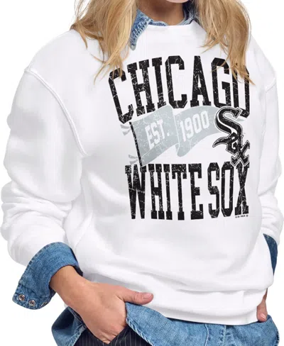 Starter Women's White Chicago White Sox Pennant Flag Fleece Sweatshirt
