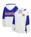 Starter White Denver Broncos Scrimmage Full-zip Hoodie In White,royal