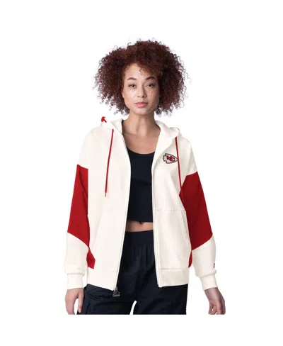 STARTER WOMEN'S WHITE KANSAS CITY CHIEFS SCRIMMAGE FULL-ZIP HOODIE