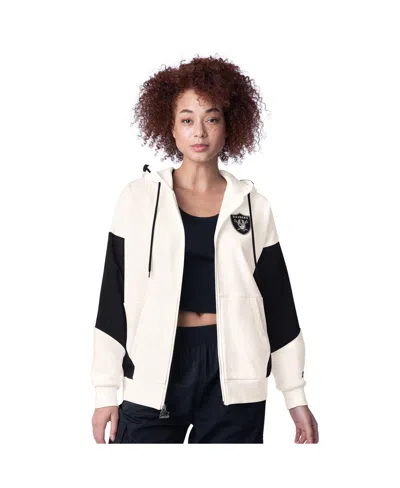 Starter Women's White Las Vegas Raiders Scrimmage Full-zip Hoodie In White,black
