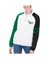 Starter Women's White Philadelphia Eagles Curve Ball Raglan Full-zip Track Jacket In White