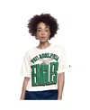 Starter Women's White Philadelphia Eagles Throwback Play The Ball Boxy Cropped T-shirt In White
