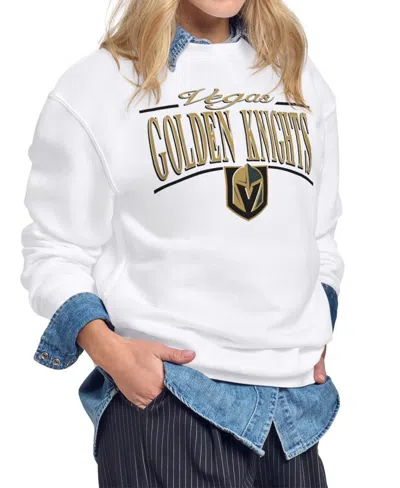 Starter Women's White Vegas Golden Knights Arch Stripe Fleece Sweatshirt