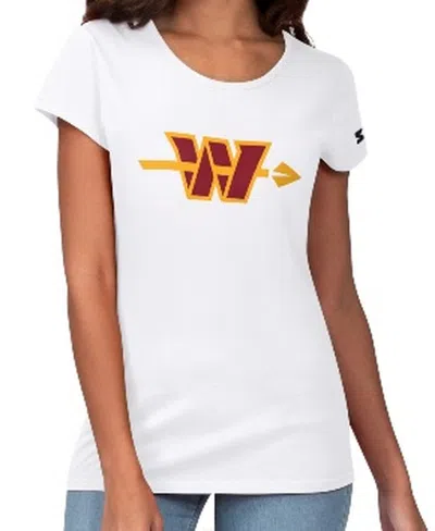 Starter Women's White Washington Commanders Endzone T-shirt In Black