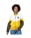 Starter Women's White/gold San Diego Padres Teamwork Raglan Full-zip Track Jacket In Multi