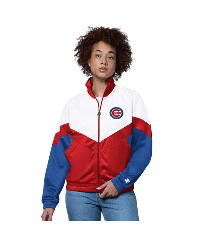 Starter Women's White/red Chicago Cubs Teamwork Raglan Full-zip Track Jacket In Multi