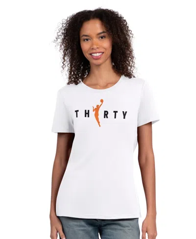 Starter Women's Wnba 30th Anniversary Scoop Neck T-shirt In White