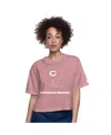 Starter Women'sâ Pink Chicago Bears Play The Ball Boxy Cropped T-shirt In Pink