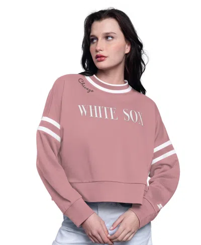 Starter Women'sâ Pink Chicago White Sox Power Play Cropped Pullover Sweatshirt