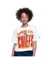 Starter Women's White Kansas City Chiefs Play The Ball Boxy Cropped T-shirt