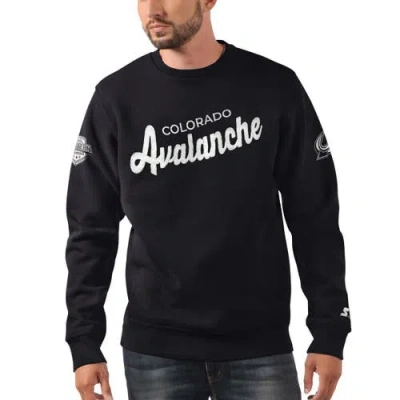 Starter X Nhl Black Ice Black Colorado Avalanche Cross Check Pullover Sweatshirt