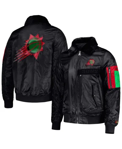 Starter X Ty Mopkins Men's Black Phoenix Suns Black History Month Satin Full-zip Jacket