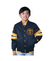 Starter Youth Navy Denver Nuggets Scout Varsity Full-snap Jacket In Navy