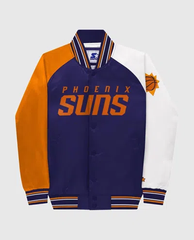 Starter Youth Phoenix Suns Varsity Satin Full-snap Jacket In Purple