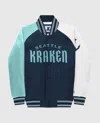 Starter Youth Seattle Kraken Varsity Satin Full-snap  Jacket In Navy In Blue
