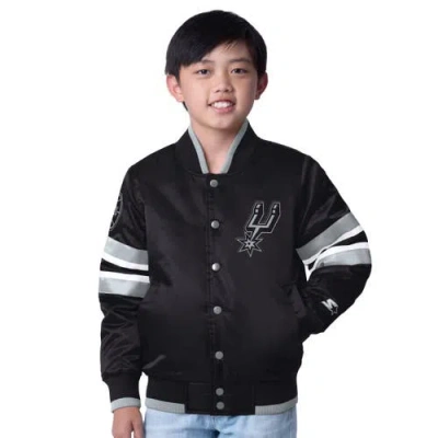Starter Kids' Youth  Black San Antonio Spurs Scout Varsity Full-snap Jacket