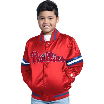 Starter Kids' Youth  Red Philadelphia Phillies Scrimmage Full-snap Varsity Jacket