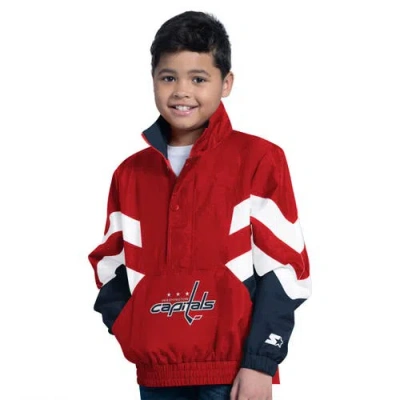 Starter Kids' Youth Red Washington Capitals Prospect Half-zip Pullover Top