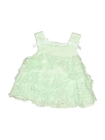Pre-owned Starting Out Babies' Sleeveless Top Green Ruffles Neckline Tops