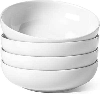 Star-ware Pasta Bowls 45 Oz, Salad Bowls Set For Serving Soup, Pasta, Noodle, Dinner, Large Kitchen Bowl Plate In White